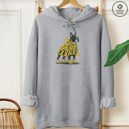 Boston Terrier Poncho Hoodie Graphite Heather Taco-Dog