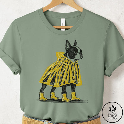 Boston Terrier Poncho T-Shirt Sage Taco-Dog