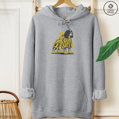 Cavalier King Charles Spaniel Poncho Hoodie Graphite Heather Taco-Dog