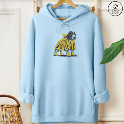 Cavalier King Charles Spaniel Poncho Hoodie Light Blue Taco-Dog