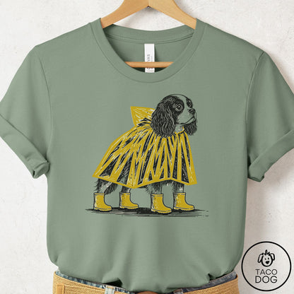 Cavalier King Charles Spaniel Poncho T-Shirt Sage Taco-Dog