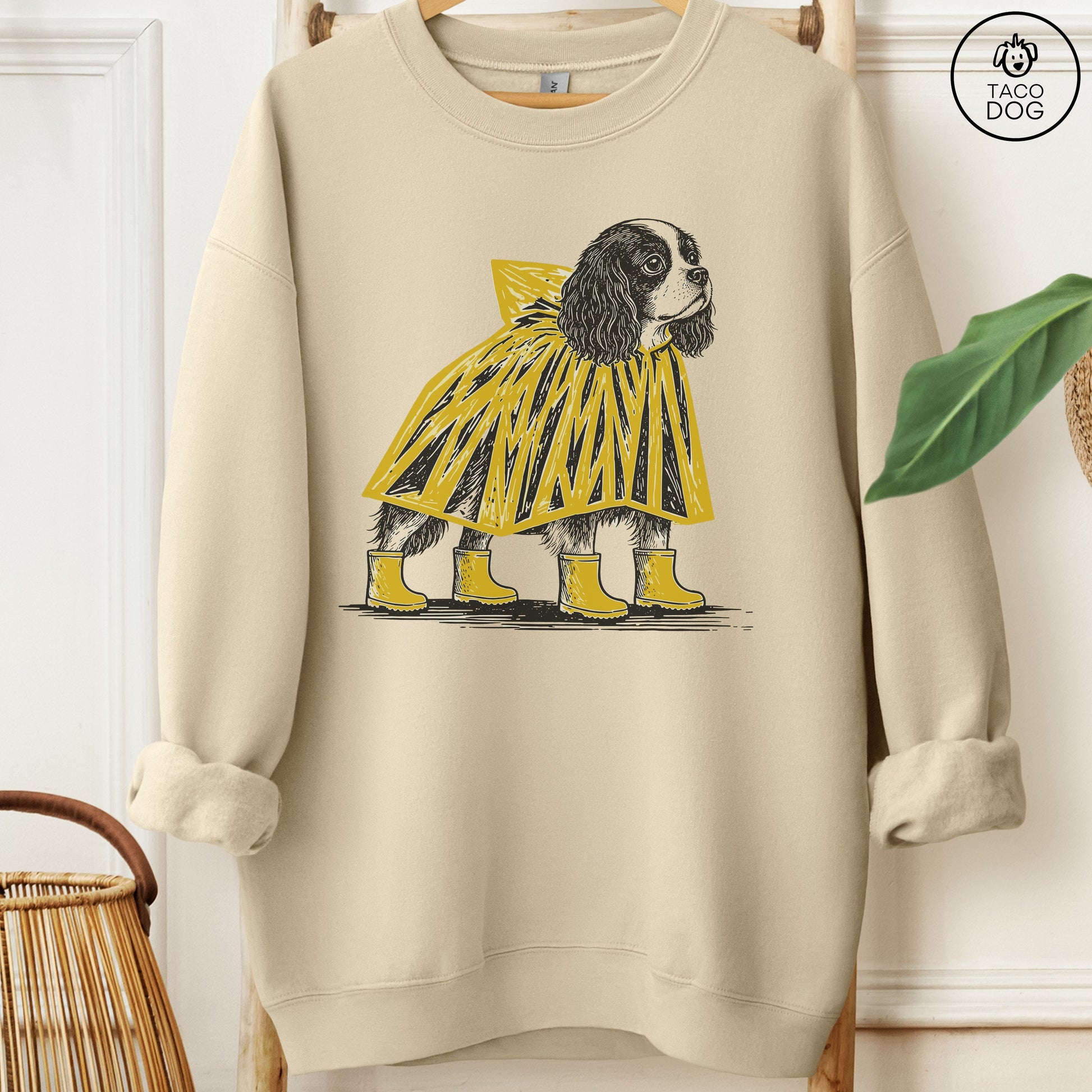 Cavalier King Charles Spaniel Poncho Sweatshirt Sand Taco-Dog