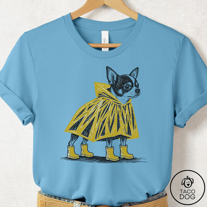 Chihuahua Poncho T-Shirt Ocean Blue Taco-Dog