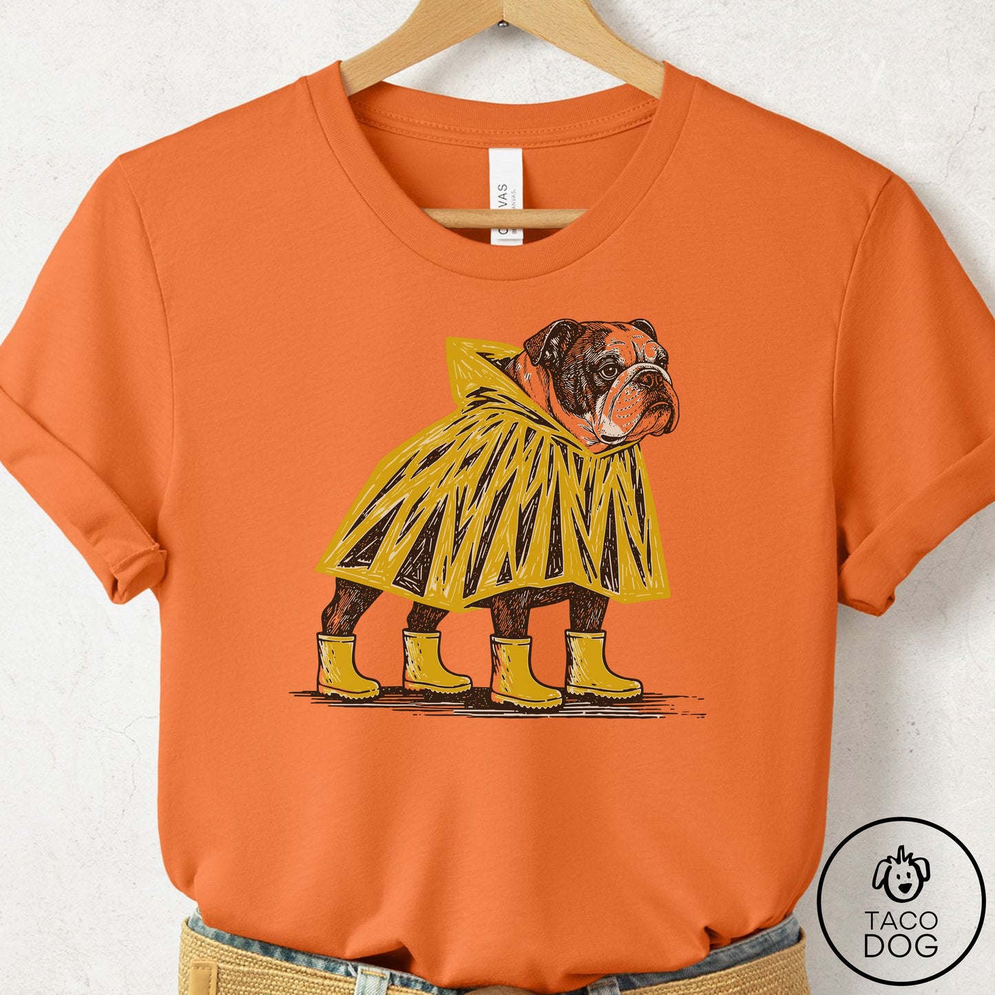 English Bulldog Poncho T-Shirt Taco-Dog