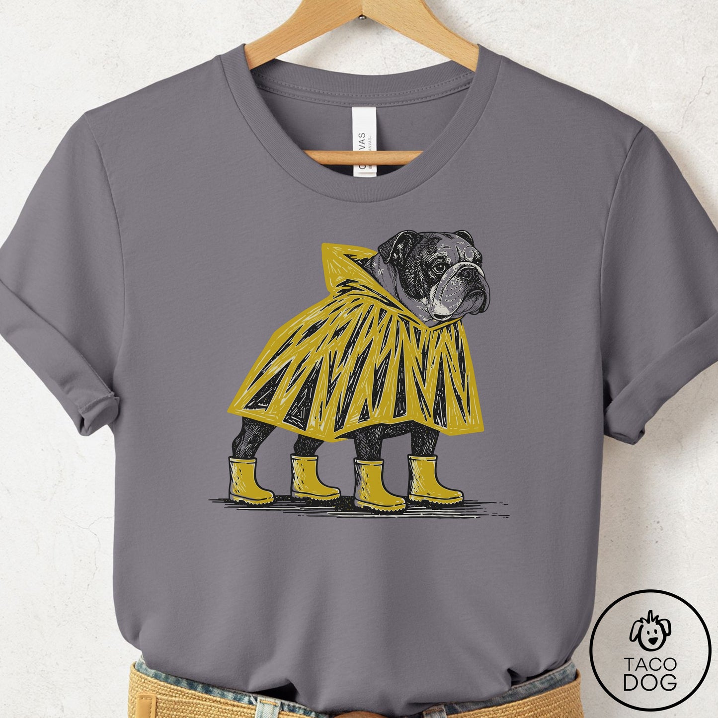 English Bulldog Poncho T-Shirt Taco-Dog