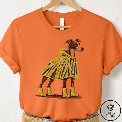 Italian Greyhound Whippet Poncho T-Shirt Burnt Orange Taco-Dog