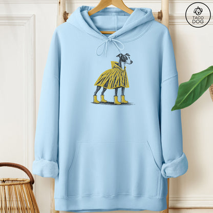 Italian Greyhound Whippet Poncho Hoodie Light Blue Taco-Dog