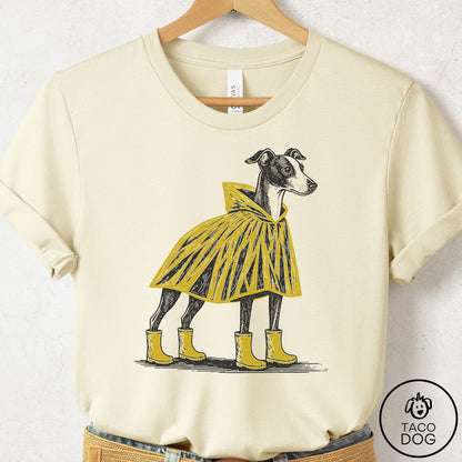 Italian Greyhound Whippet Poncho T-Shirt Natural Taco-Dog