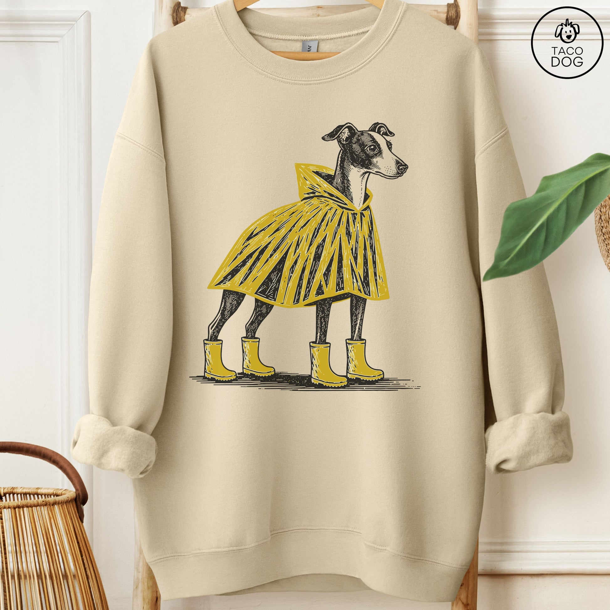 Italian Greyhound Whippet Poncho Sweatshirt Sand Taco-Dog