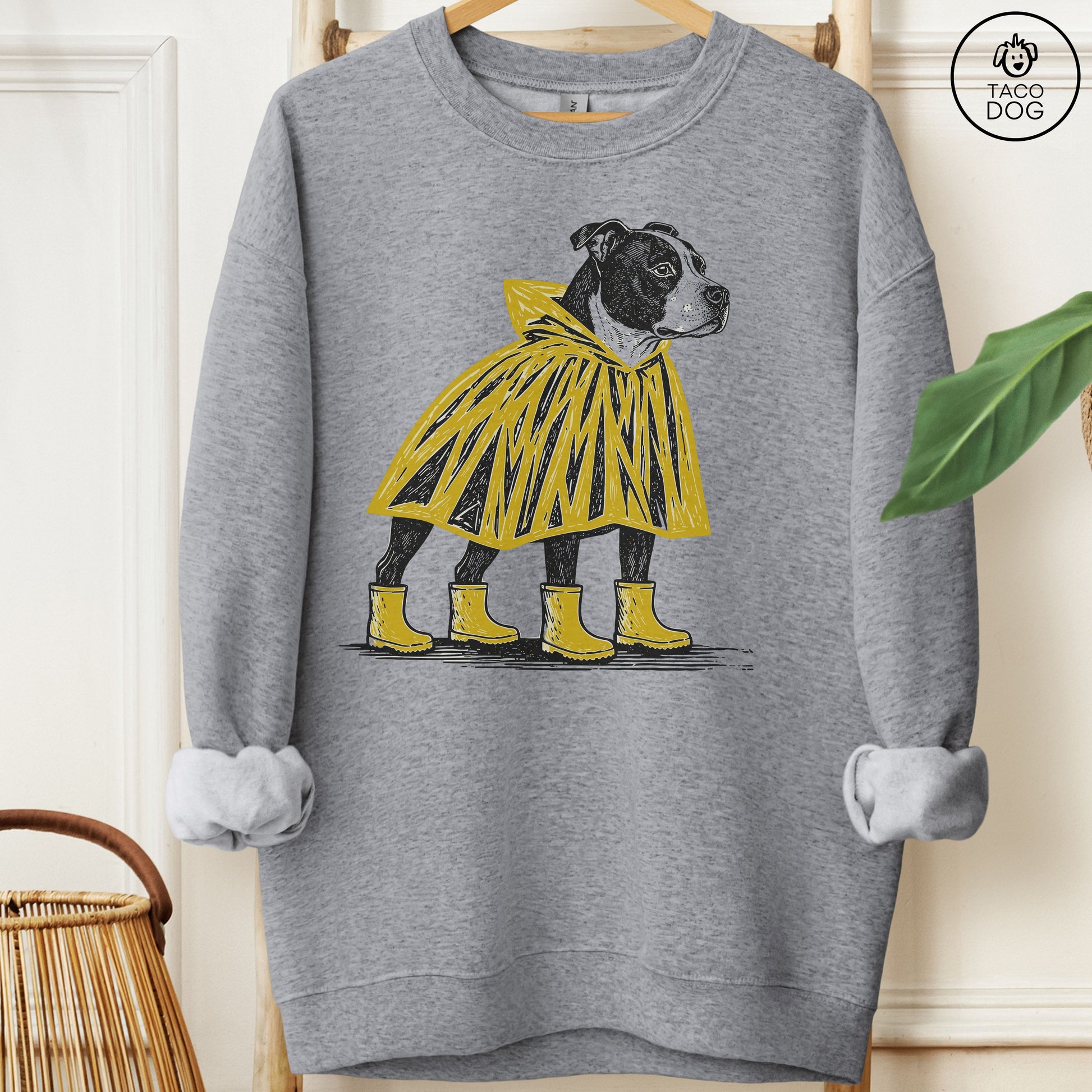 Pitbull Poncho Sweatshirt Graphite Heather Taco-Dog
