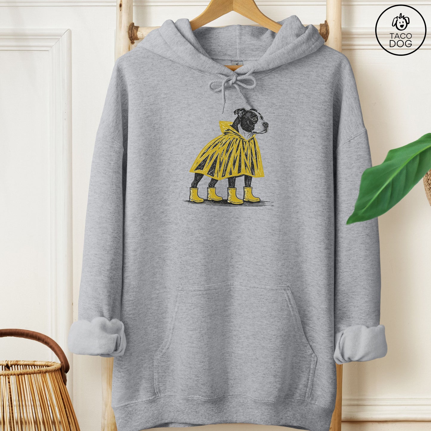 Pitbull Poncho Hoodie Graphite Heather Taco-Dog