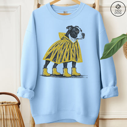 Pitbull Poncho Sweatshirt Light Blue Taco-Dog