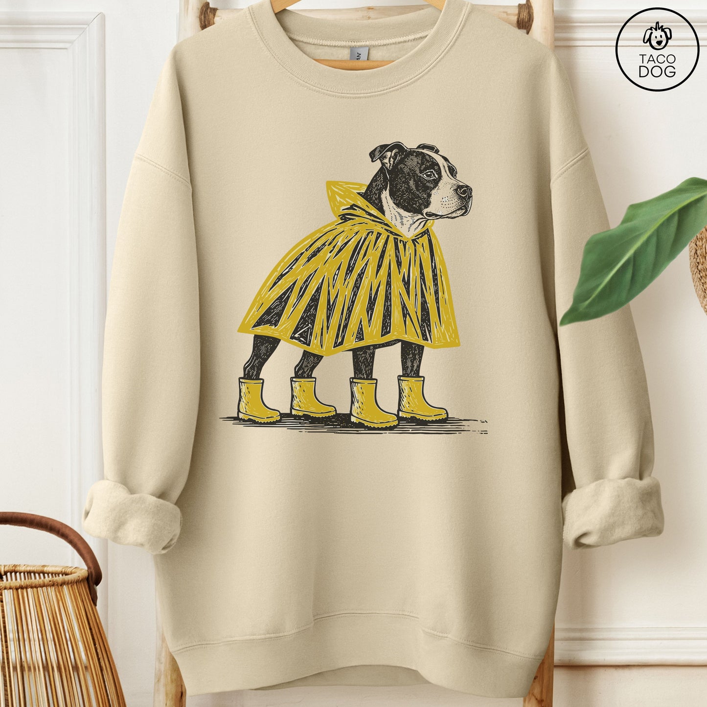 Pitbull Poncho Sweatshirt Sand Taco-Dog