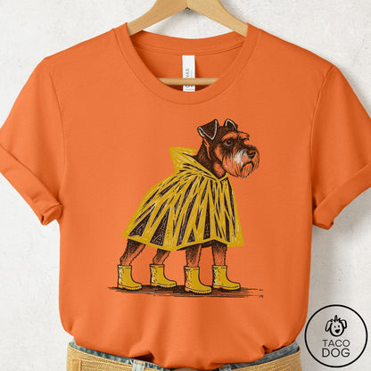 Schnauzer Poncho T-Shirt Burnt Orange Taco-Dog