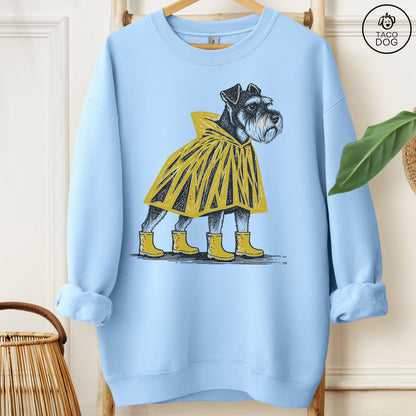 Schnauzer Poncho Sweatshirt Light Blue Taco-Dog