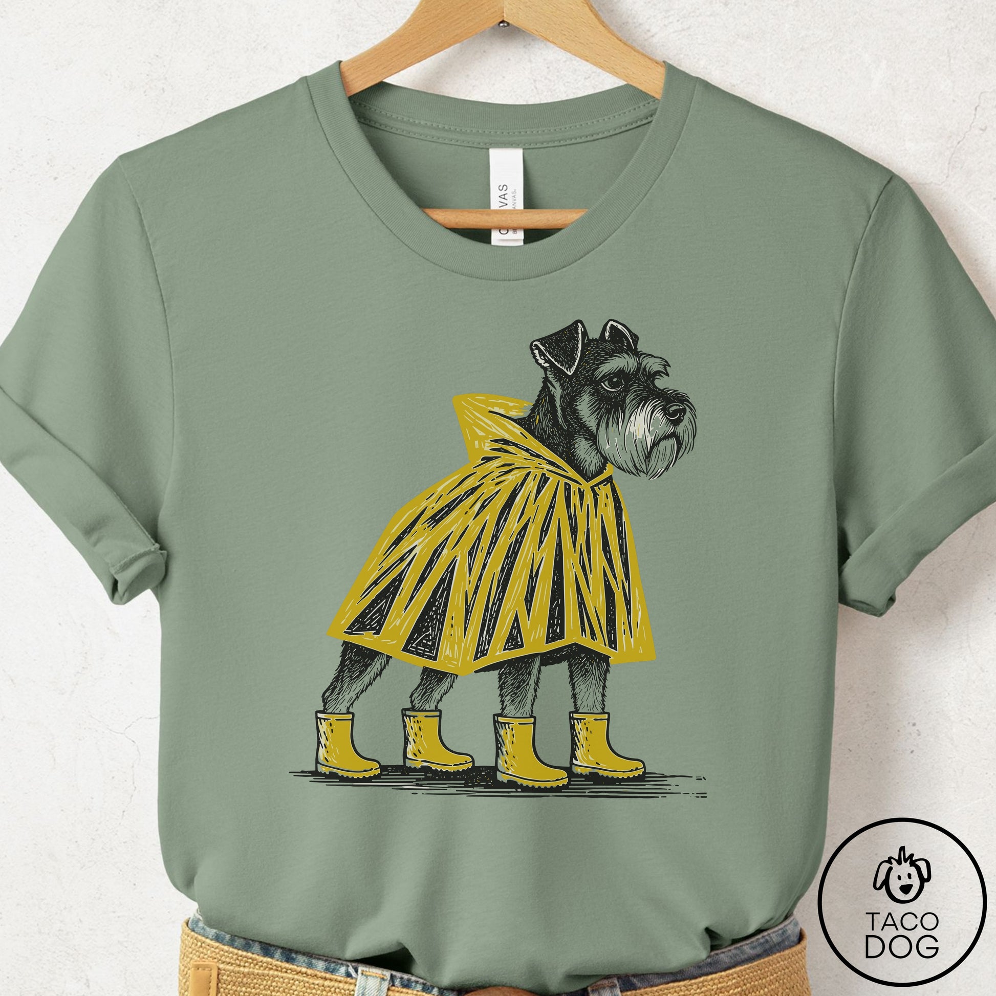 Schnauzer Poncho T-Shirt Taco-Dog