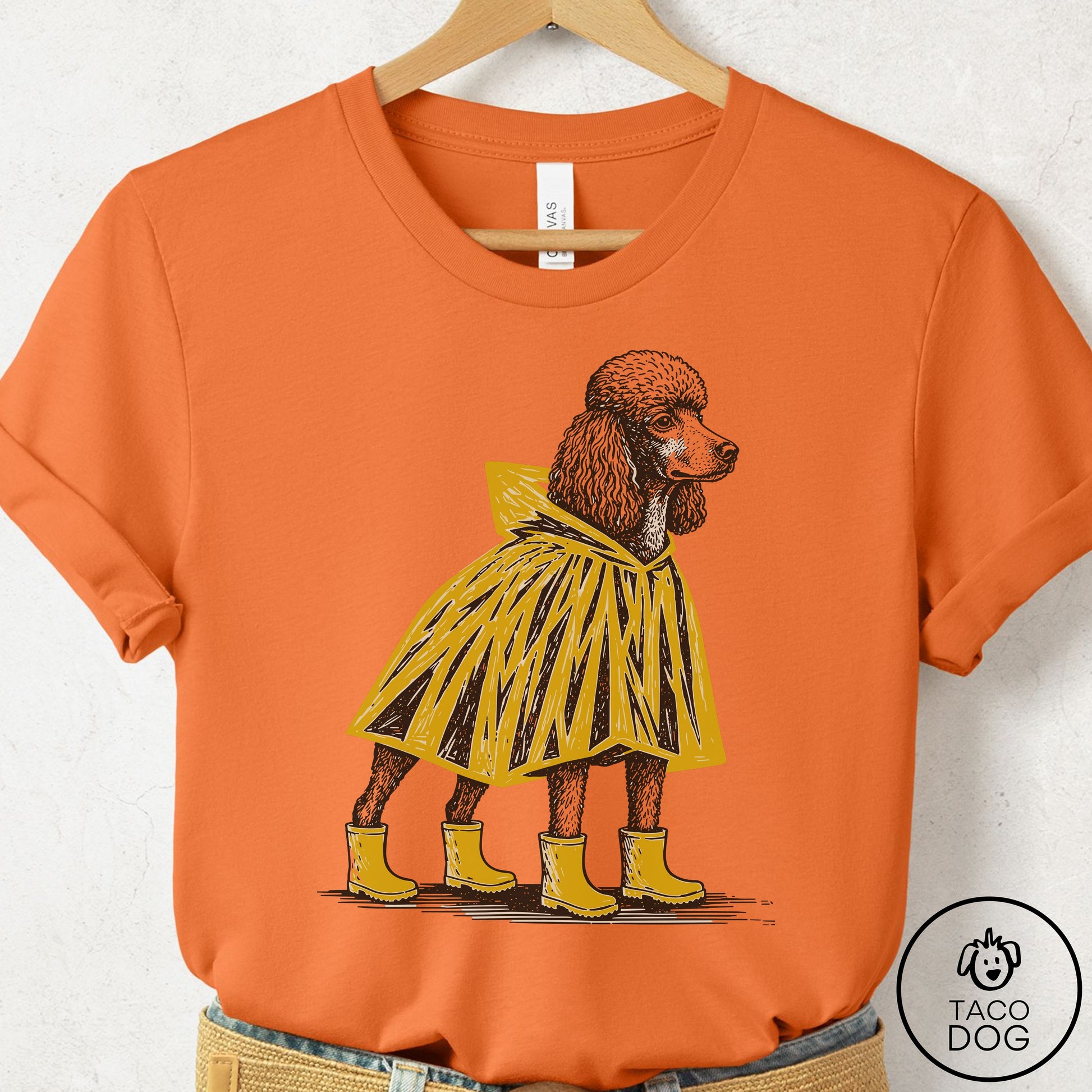 Poodle Poncho T-Shirt Burnt Orange Taco-Dog