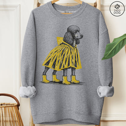 Poodle Poncho Sweatshirt Graphite Heather Taco-Dog