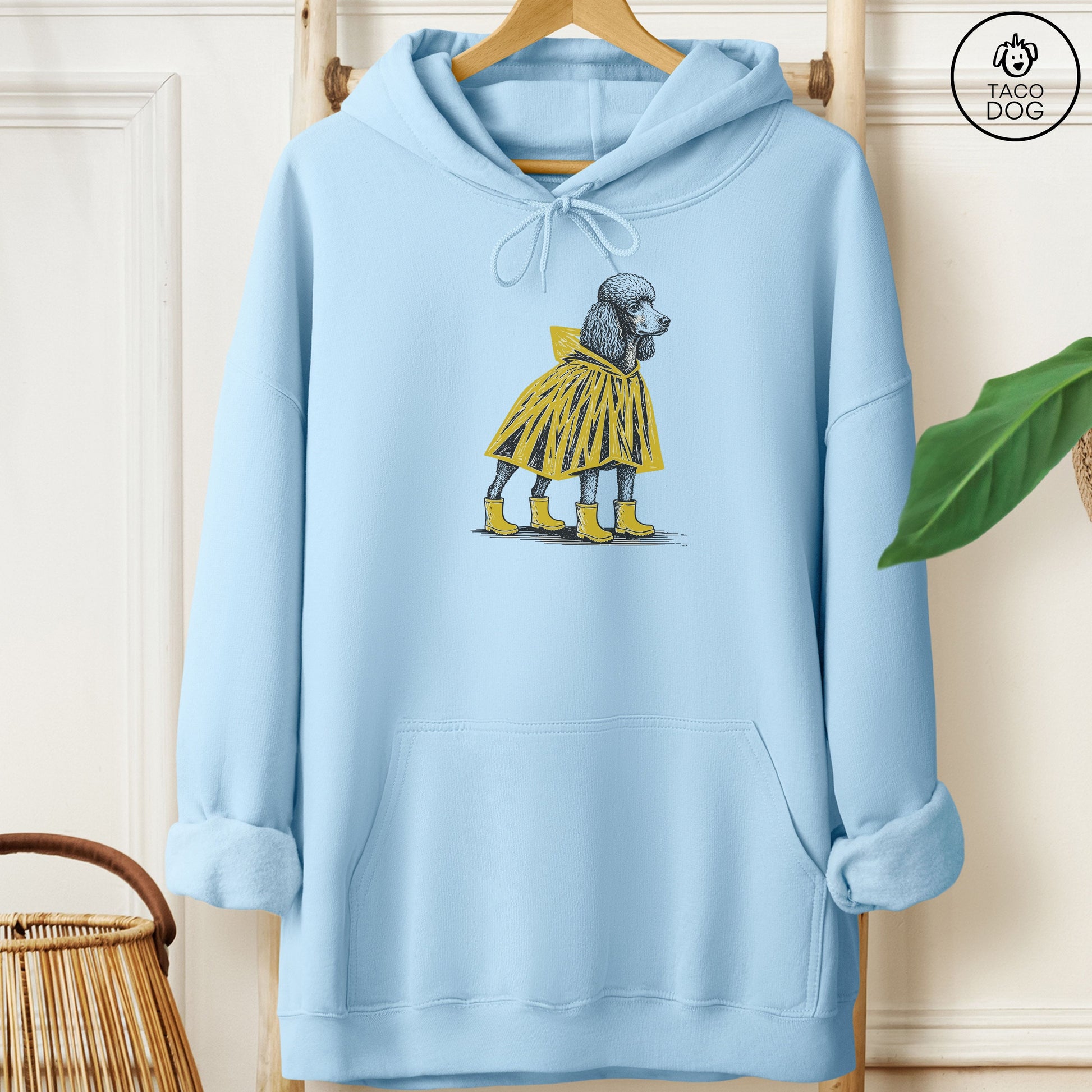 Poodle Poncho Hoodie Light Blue Taco-Dog