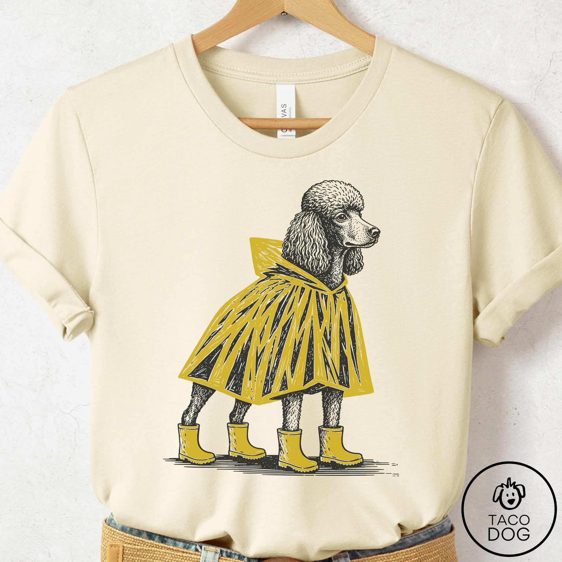 Poodle Poncho T-Shirt Natural Taco-Dog