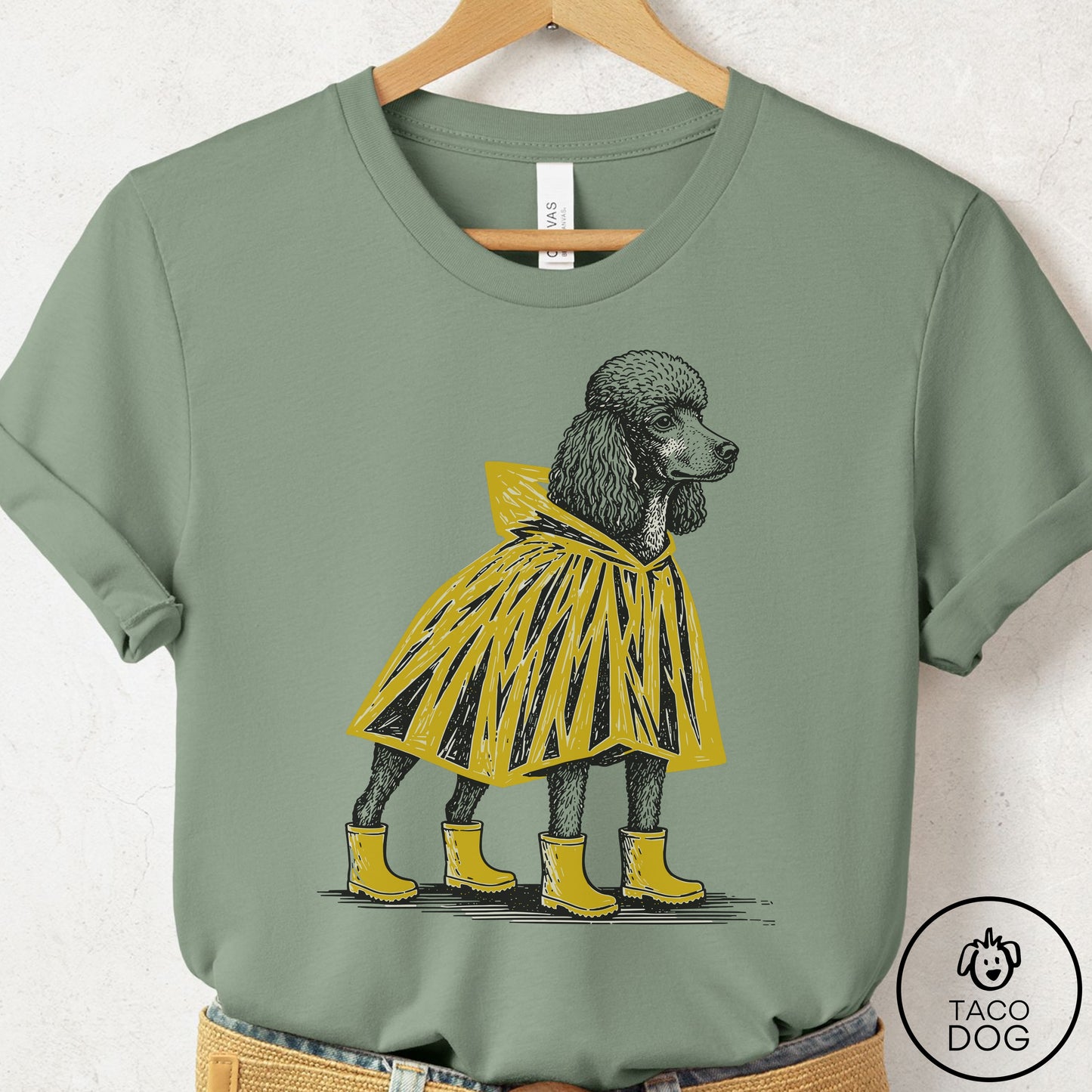 Poodle Poncho T-Shirt Sage Taco-Dog