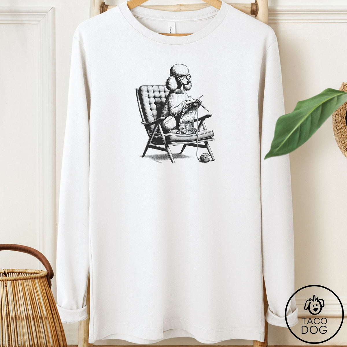 Poodle Knitting Long Sleeve Tee