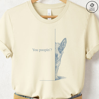 Australian Cattle Dog Poopin T-Shirt Natural Taco-Dog
