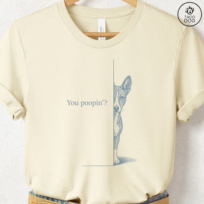 Basenji Poopin T-Shirt Natural Taco-Dog