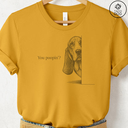 Basset Hound Poopin T-Shirt Mustard Taco-Dog