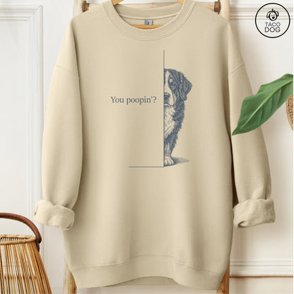 Bernese Mountain Dog Poopin Sweatshirt Sand Taco-Dog