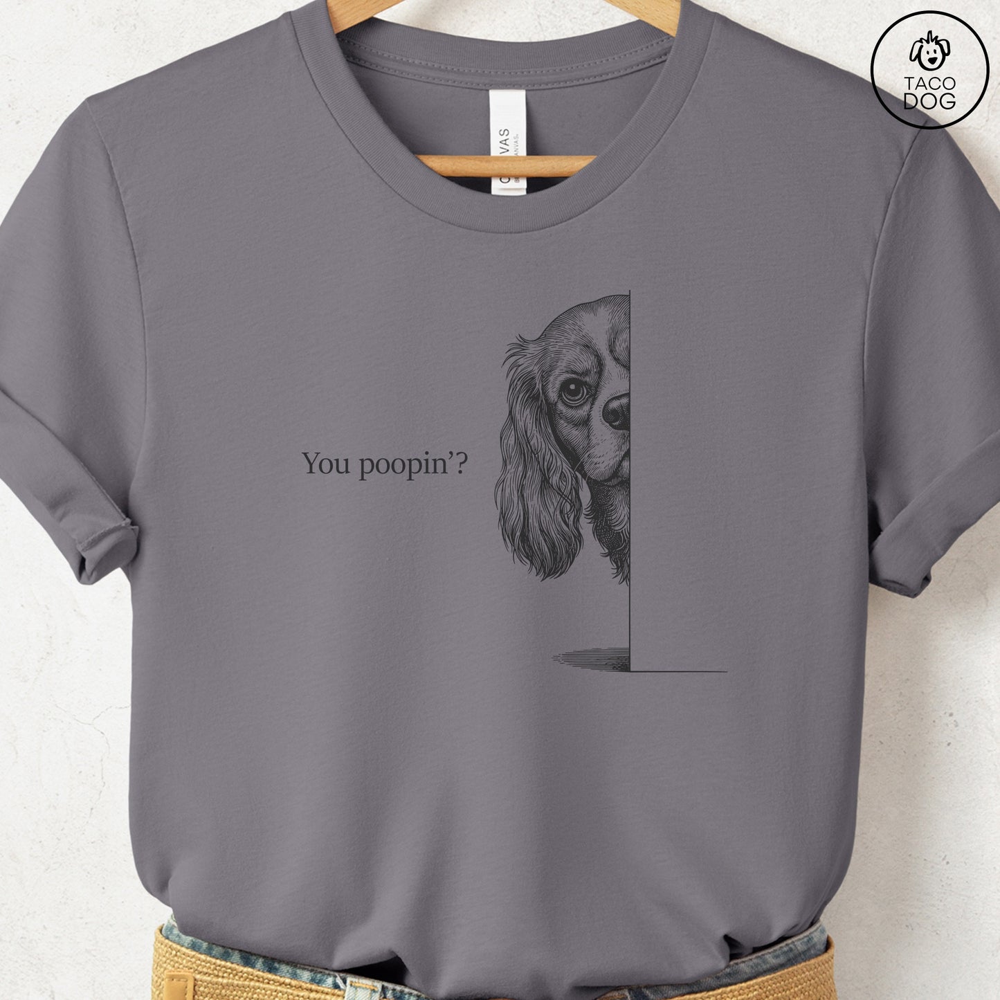 Cavalier King Charles Spaniel Poopin T-Shirt Storm Taco-Dog