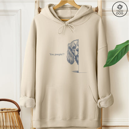 Cavalier King Charles Spaniel Poopin Hoodie Sand Taco-Dog