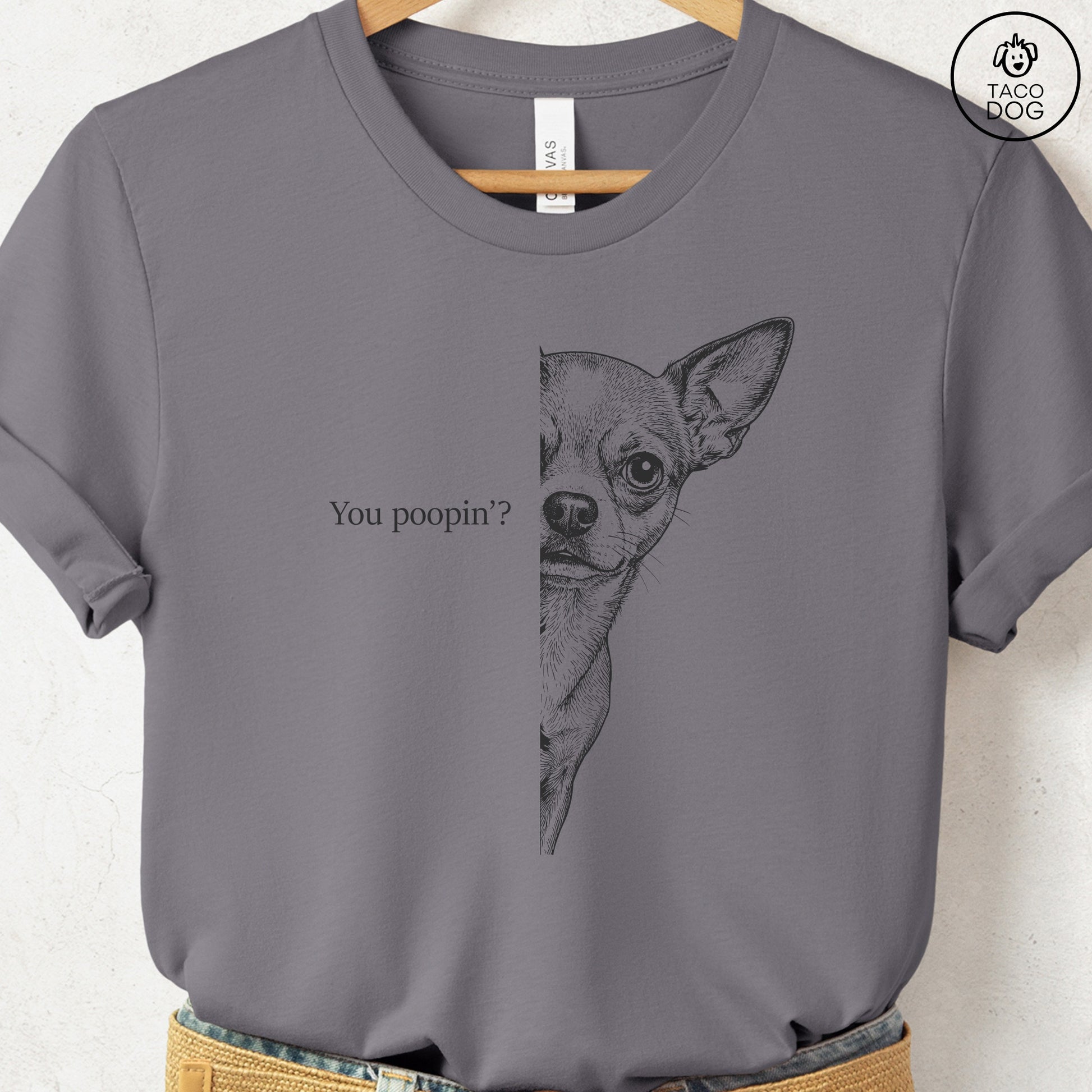 Chihuahua Poopin T-Shirt Storm Taco-Dog