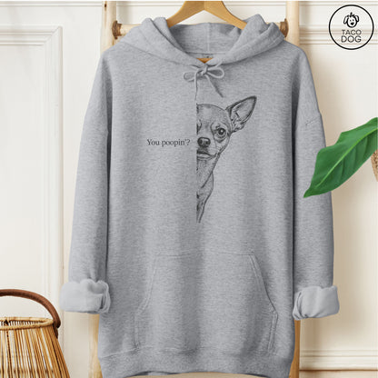 Chihuahua Poopin Hoodie Graphite Heather Taco-Dog
