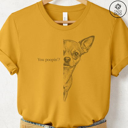 Chihuahua Poopin T-Shirt Mustard Taco-Dog