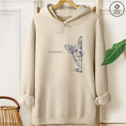 Corgi Poopin Hoodie Sand Taco-Dog