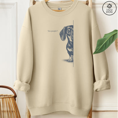 Dachshund Poopin Sweatshirt Sand Taco-Dog