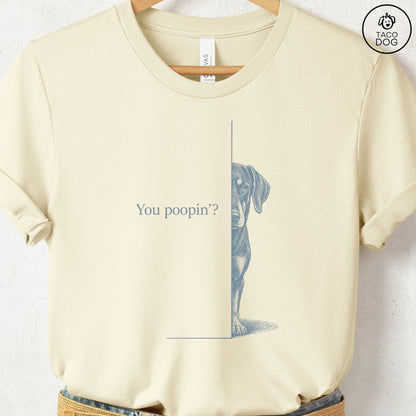 Doberman Poopin T-Shirt Natural Taco-Dog