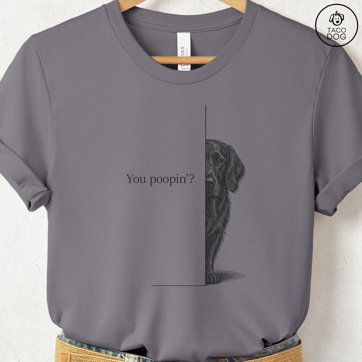 Flat-Coated Retriever Poopin T-Shirt Storm Taco-Dog
