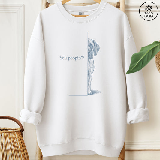 Great Dane Poopin Sweatshirt White Taco-Dog