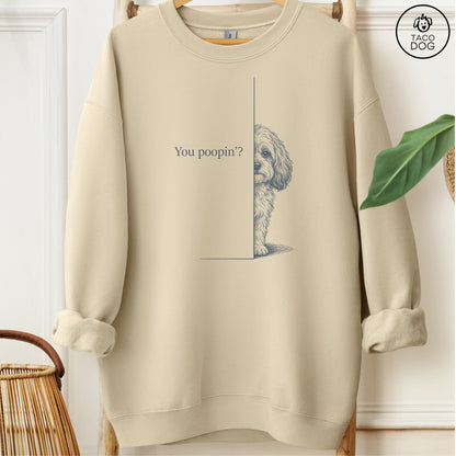 Havanese Poopin Sweatshirt Sand Taco-Dog