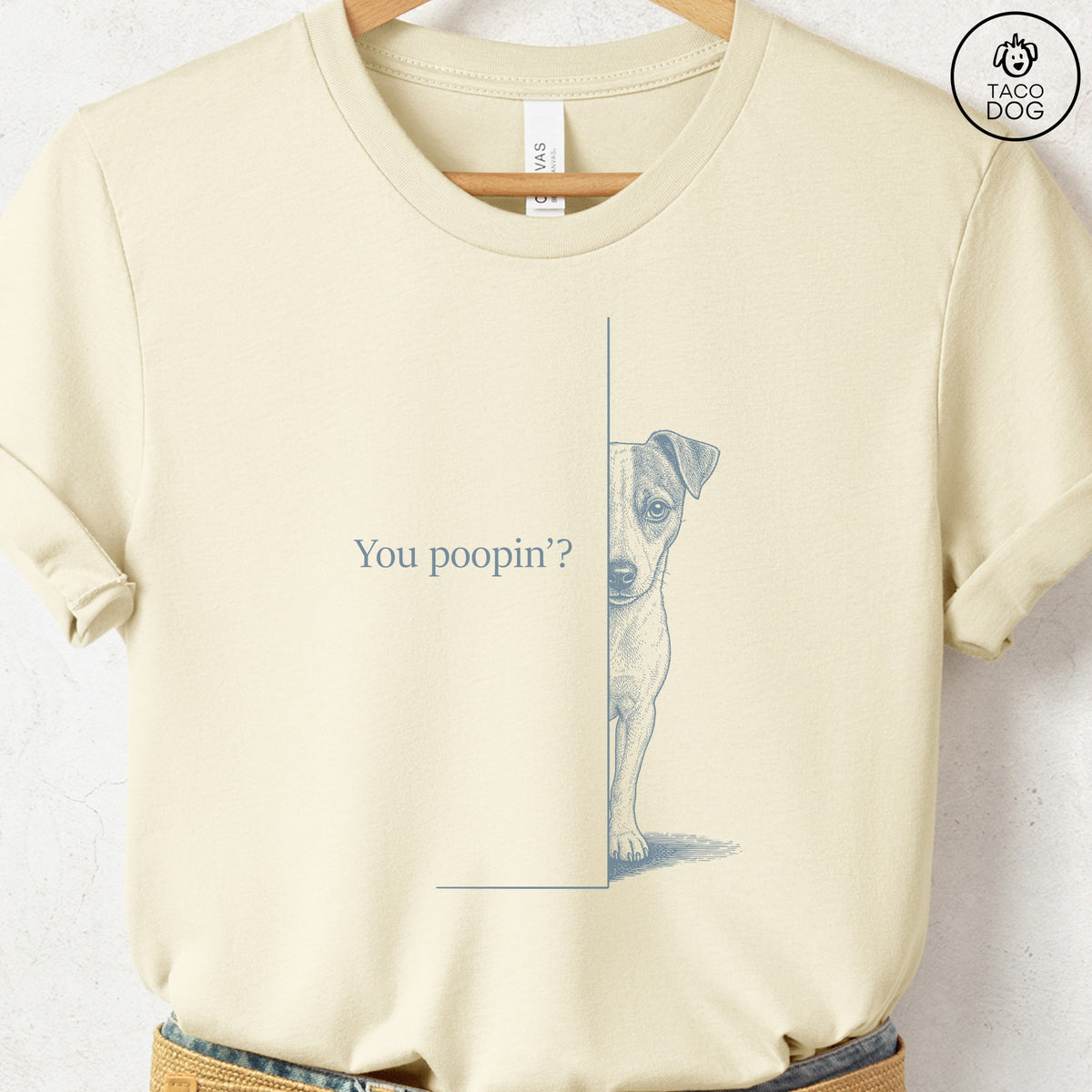 Jack Russell Poopin T-Shirt Natural Taco-Dog