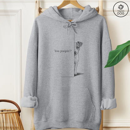 Jack Russell Poopin Hoodie Graphite Heather Taco-Dog