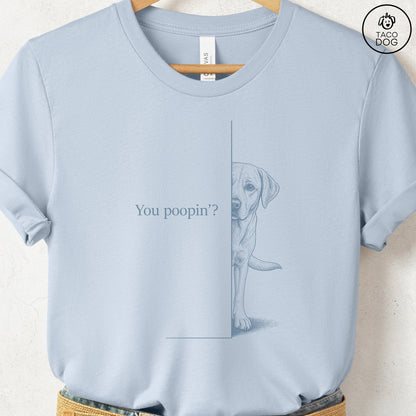 Labrador Retriever Poopin T-Shirt Light Blue Taco-Dog