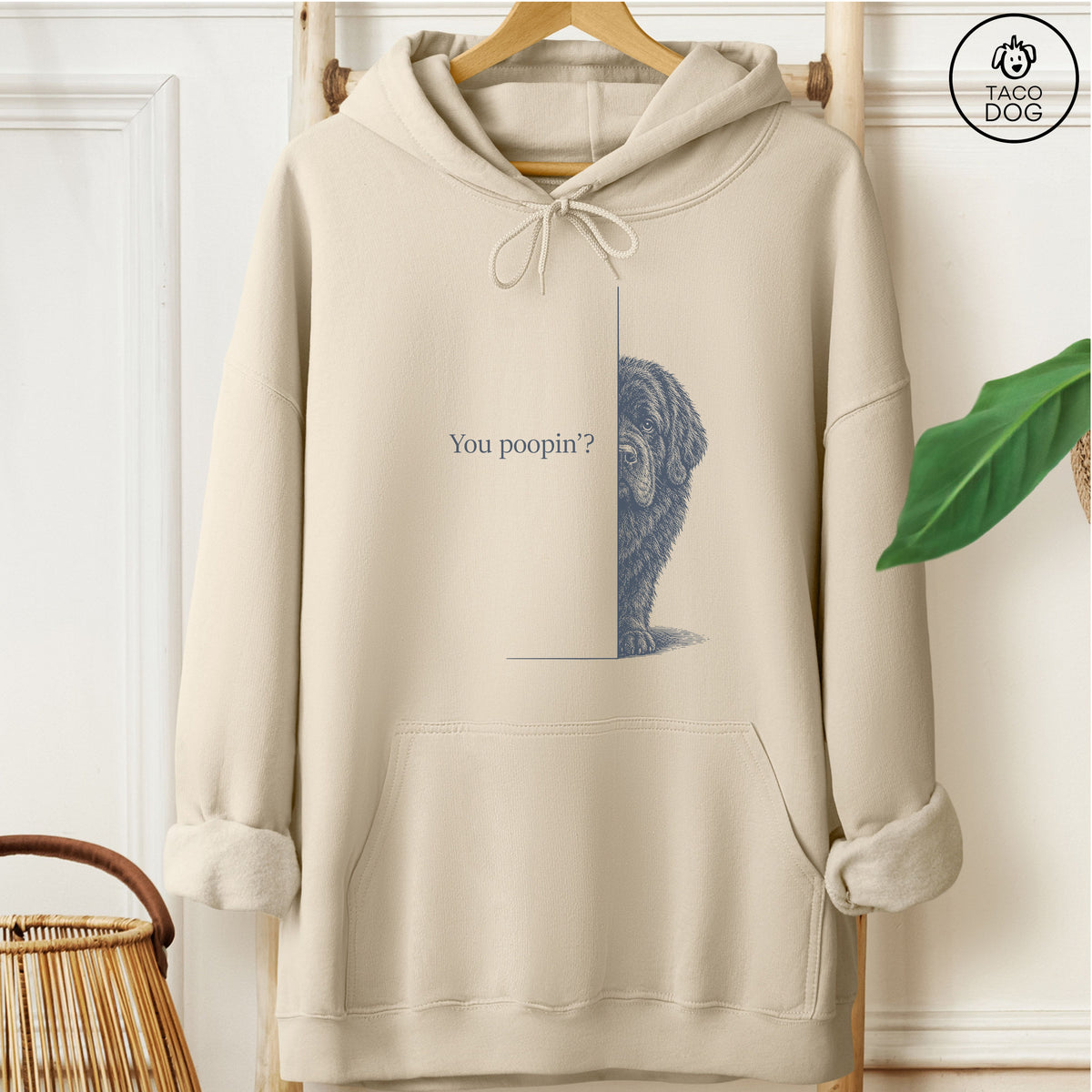 Newfoundland Poopin Hoodie Sand Taco-Dog