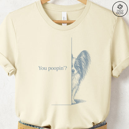 Papillon Poopin T-Shirt Natural Taco-Dog