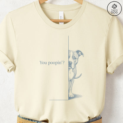 Pitbull Poopin T-Shirt Natural Taco-Dog