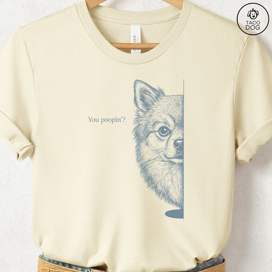 Pomeranian Poopin T-Shirt Natural Taco-Dog
