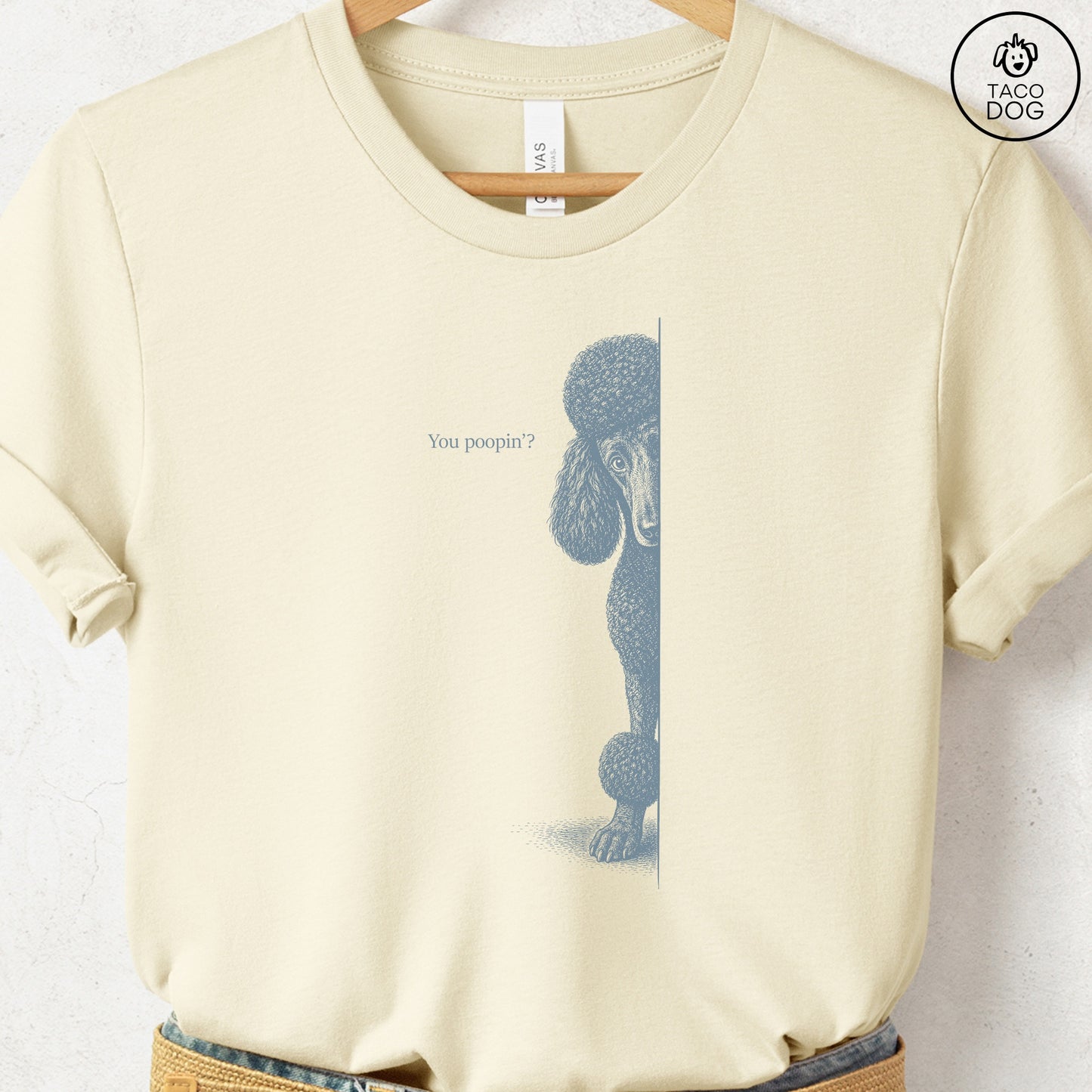 Poodle Poopin T-Shirt Natural Taco-Dog