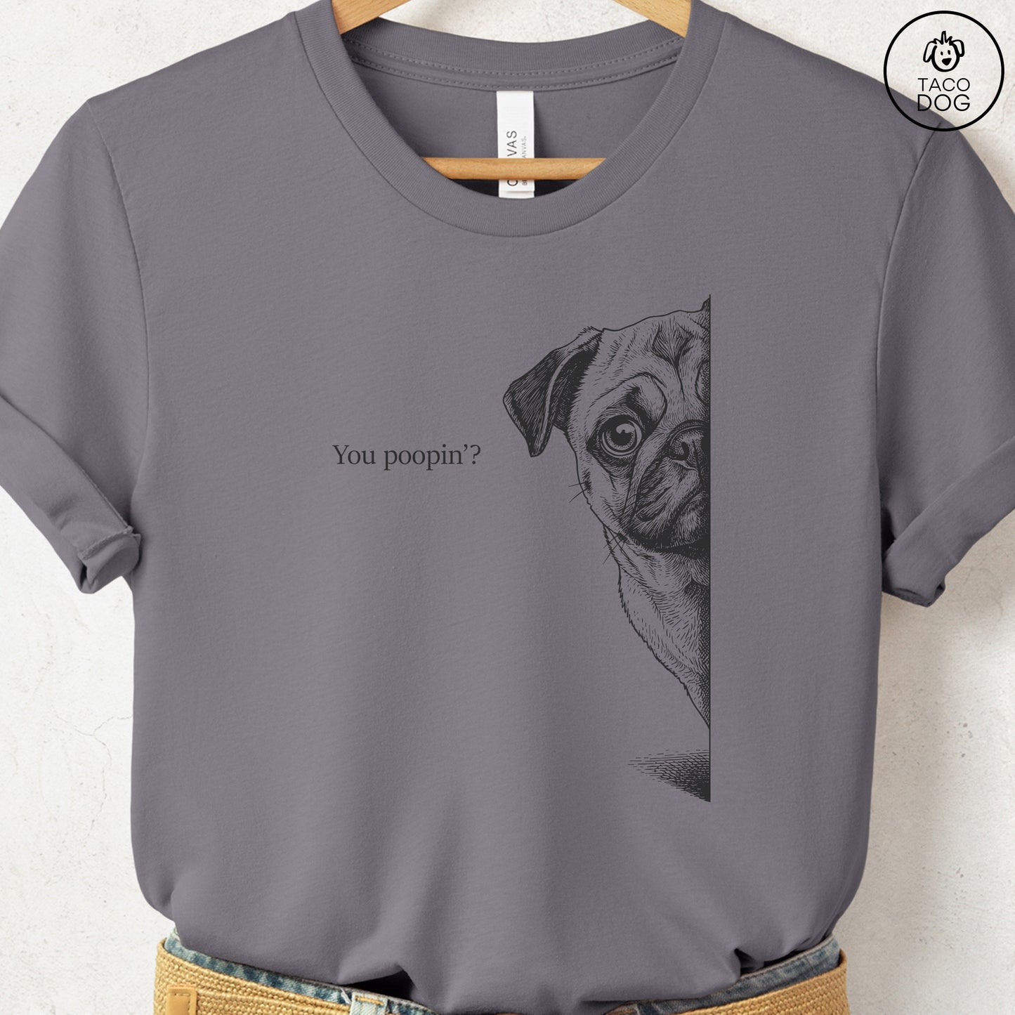 Pug Poopin T-Shirt Storm Taco-Dog